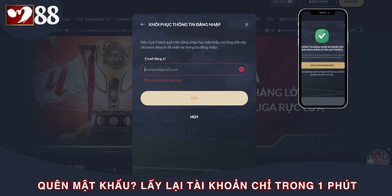 Hướng dẫn đăng nhập khôi phục qua email